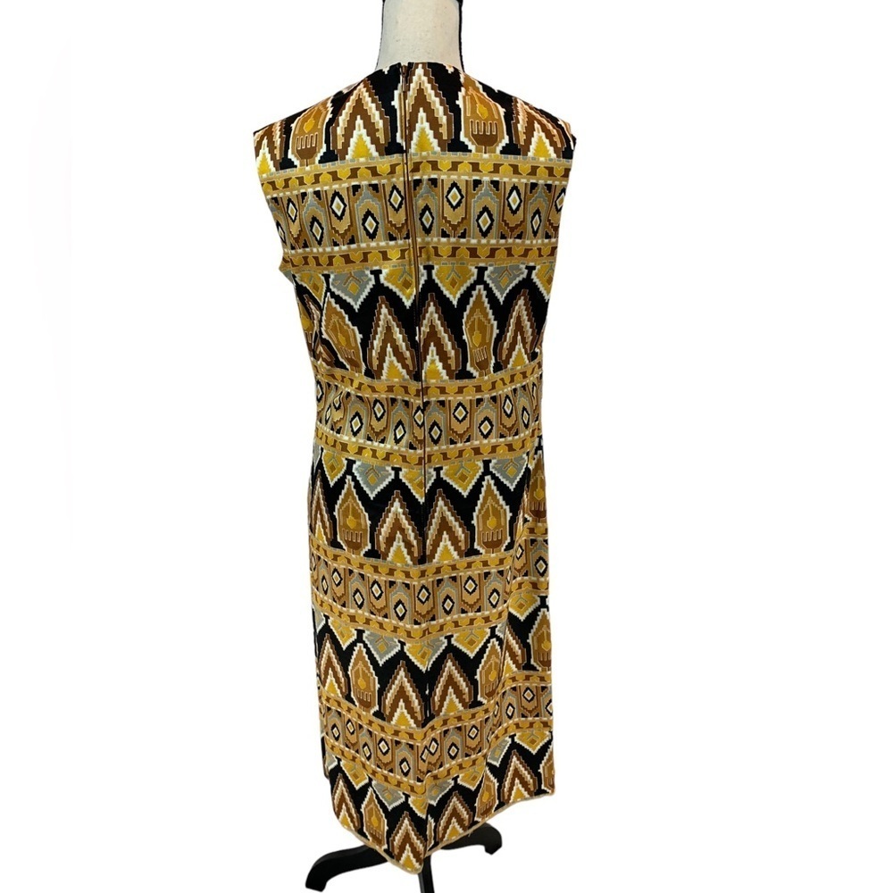 Ein Fink Modell Sleeveless Southwest Print Dress - Brown Yellow Black - size 42 - Picture 3 of 8